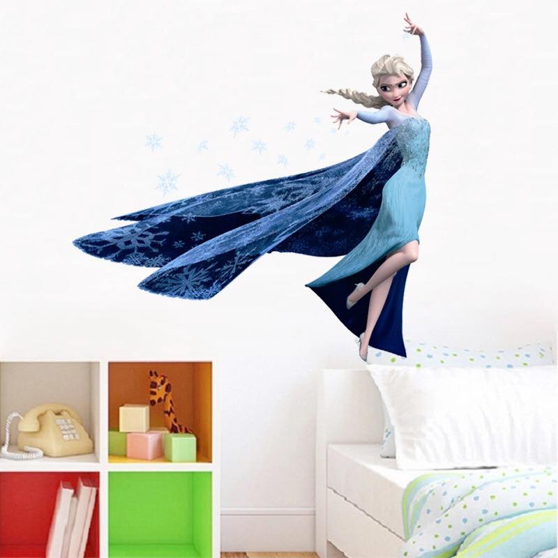 Kibi 2 Pieces Wall Stickers for Baby Room Frozen Disney for Children's Room  Living Room Removable Princess Elsa Wall Sticker Children's Room Frozen