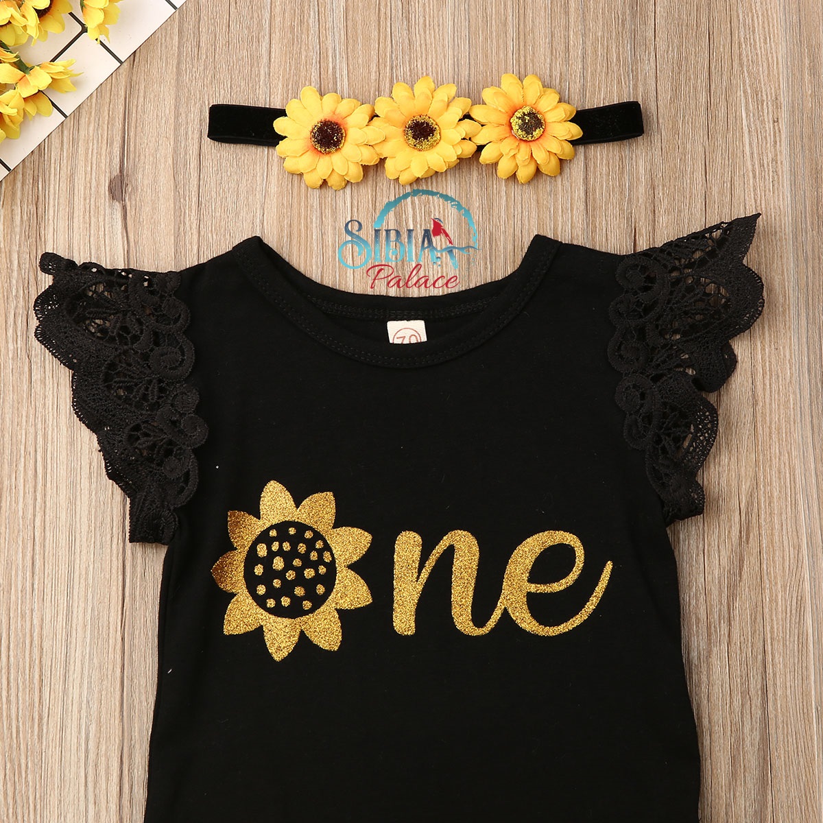 sunflower first birthday outfit