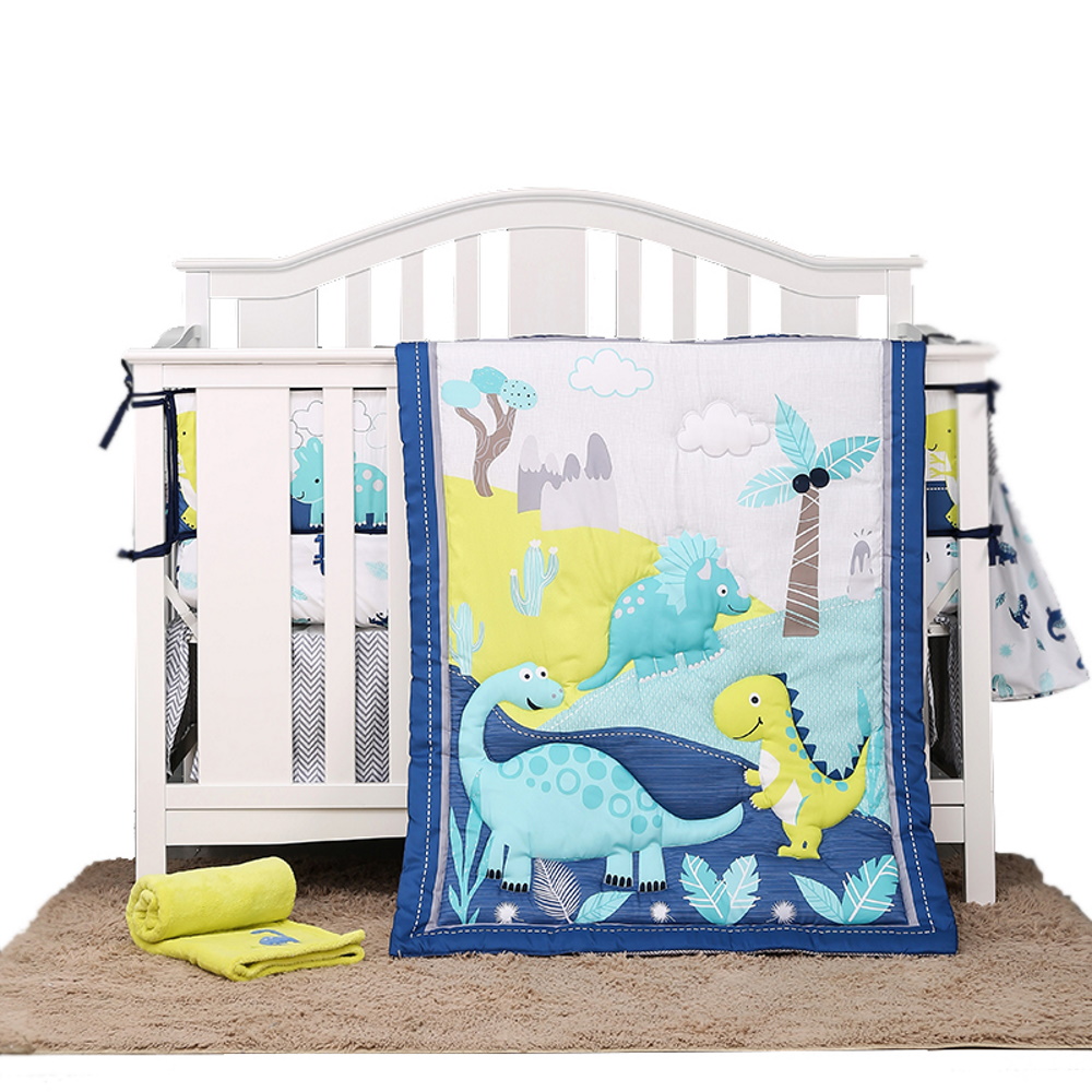 Sibia Palace Dinosaur Friends Baby Cot Crib 7 Piece Nursery Bedding Set