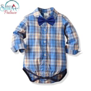 Sibia Palace Birthday Boy Photo Shoot Wedding Blue Pattern Romper Set