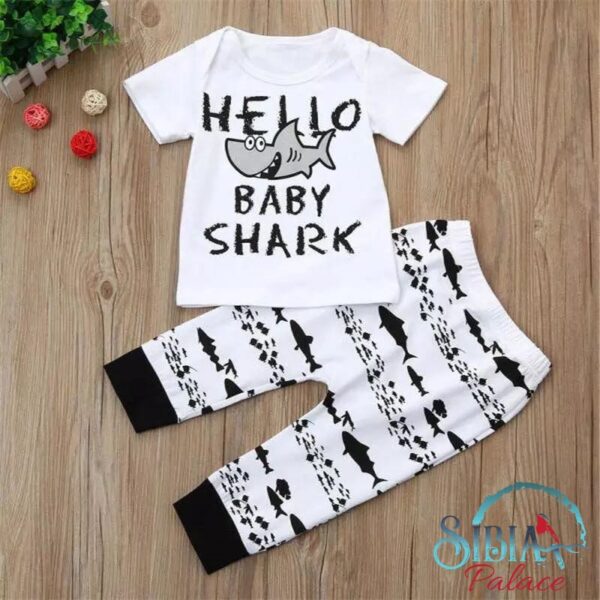 Sibia Palace Hello Baby Shark 2 Piece Boy Outfit Set