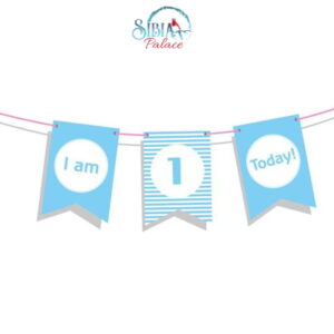 Sibia Palace I Am One Today Blue Boy Party Supplies Pennant Garland