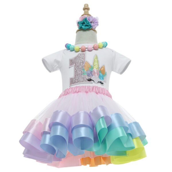 Baby Girl 1st Birthday Pastel Unicorn One Cake Smash Photoshoot Outfit