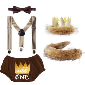 Jungle Lion Safari Baby Boy Wild One Cake Smash Photoshoot Outfit Set