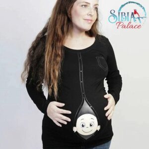 Sibia Palace Cute Funny Pregnancy Announcement Black T Shirt