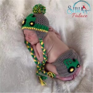 Baby Farmer John Deere Handmade Baby Crochet Photo Shoot Costume