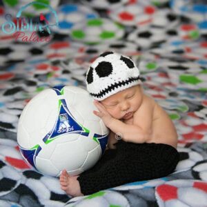 Handmade Baby Crochet Photo Shoot Costume Footy Player Soccer Star