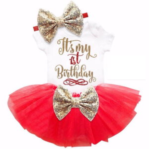 Its My 1st Birthday Red Tutu Romper Photo shoot Cake Smash Outfit Set