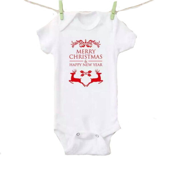 Sibia Baby Merry Christmas & Happy New Year Romper Onesie Bodysuit