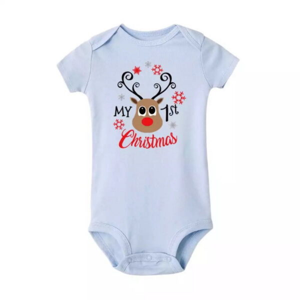 Sibia Palace Baby My 1st Christmas Blue Romper Onesie Bodysuit Outfit