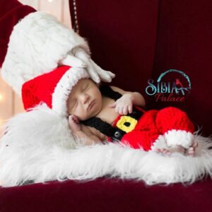 Christmas Santa Helper Baby Handmade Crochet Photo Shoot Costume