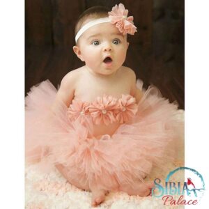 Baby Girl Pink 3 Pcs Photo Prop Costume Tutu Headband Top