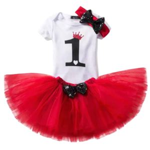 Sibia Palace 1st Birthday One Alice In Wonderland Red 3 Pcs Outfit Dress