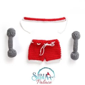 Baby Handmade Crochet Photo Shoot Prop Little Gym Junkie Costume