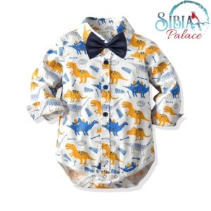 Sibia Palace Birthday Boy Photo Shoot Wedding Formal Dinosaur Romper