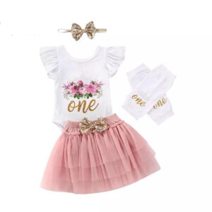 Baby Girl Mink One 1st Birthday Cake Smash Photoshoot Princess Outfit