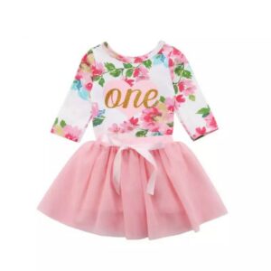 Baby Girl Floral Theme 1st Birthday Cake Smash Photo Shoot One Outfit