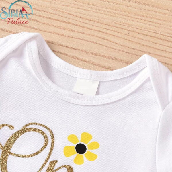 Baby Girl 1st Birthday One Yellow Flower Cake Smash Photoshoot Outfit