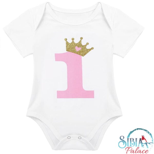 Baby Girl One Princess Pink 1st Birthday Cake Smash Photoshoot Outfit