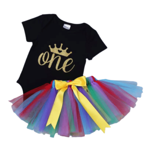 Sibia Rainbow Princess 1st Birthday One Cake Smash Photoshoot Outfit