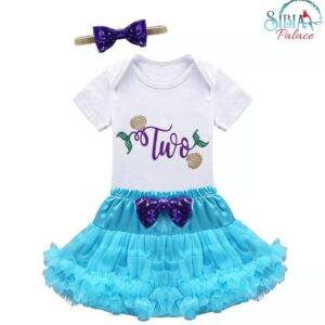 Baby Girl Ocean Mermaid 2nd Two Birthday Cakesmash Photoshoot Outfit