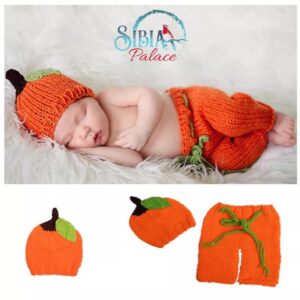 Handmade New Born Crochet Photo shoot Prop Little Pumpkin Costume