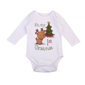 Sibia Palace Baby Unisex It's My First Christmas Romper Onesie Bodysuit