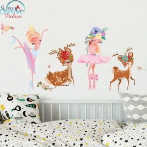 Sibia Palace Baby Nursery Wall Sticker Mural Decal Deer Ballerina Party