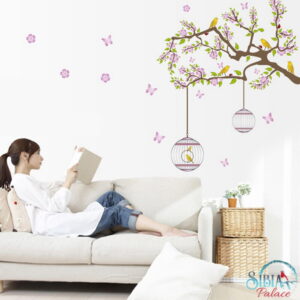 Sibia Palace Baby Nursery Wall Sticker Mural Decal Butterflies Bird Cage