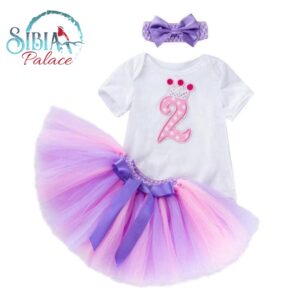 Sibia Palace Baby Girl Princess 2nd Birthday 3 Piece Outfit Set