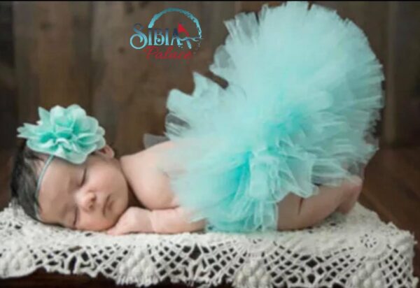 Sibia Palace Stylish Teal Green Baby Photoshoot Costume 2 Pcs