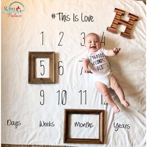 Sibia Palace Baby This is Love Milestone Calendar Sheet Blanket