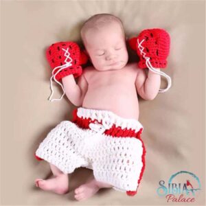 Baby Handmade Crochet Photo Shoot Prop Little Boxer Costume