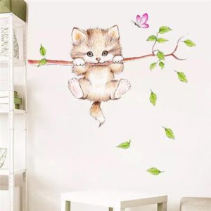 Kids Room & Nursery Removable Wall Sticker Mural Decal Fluffy Kitten