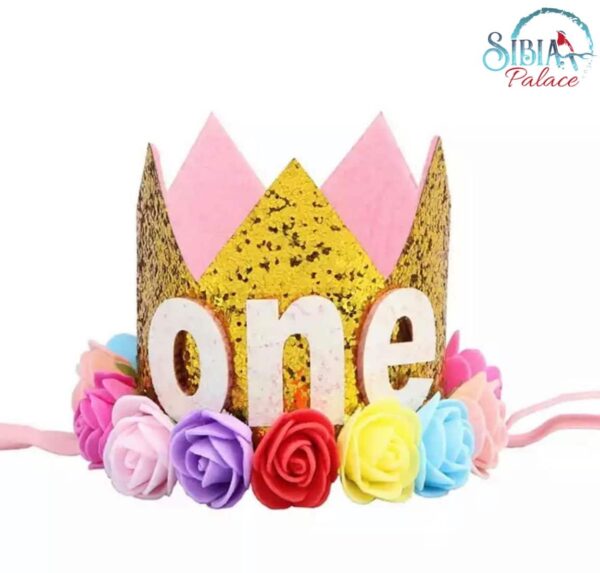 Sibia Palace Gold Multicolour One Crown Birthday Cake Smash Headband