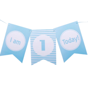 Sibia Palace I Am One Today Blue Boy Party Supplies Pennant Garland