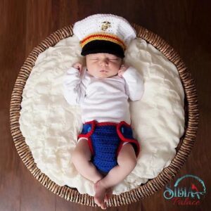 Baby Handmade Crochet Photo Shoot Prop Little Soldier Costume