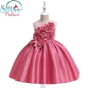 Sibia Palace Mink Pink Flowers Girl Birthday Princess Dress Gown Frock