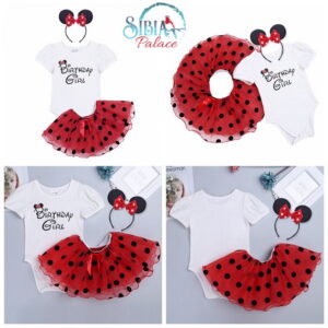 Sibia Palace Baby Girl 2nd 3rd Birthday Minnie Mouse Red Tutu Outfit Set