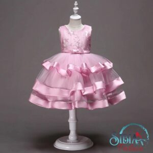 Sibia Palace Layered Pink Girl Birthday Princess Dress Frock Outfit