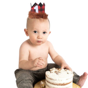 Sibia Palace Red Plaid 1 Crown 1st Birthday One Cake Smash Headband