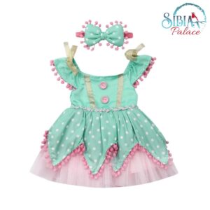 Sibia Palace Princess Ball Gown Teal Pink Birthday Wedding Dress Frock