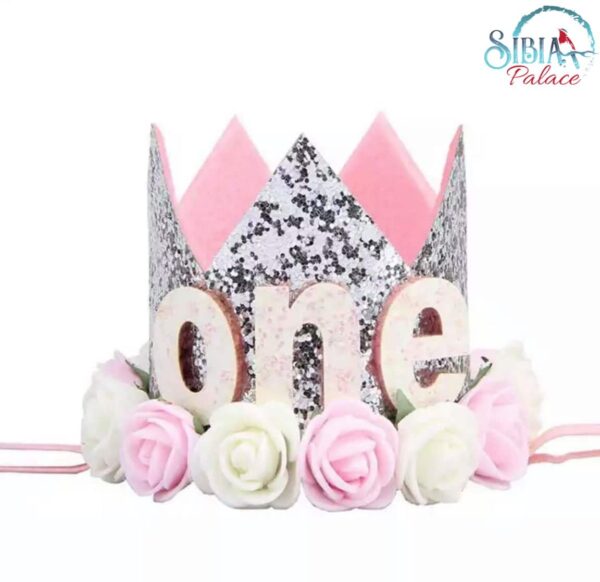 Sibia Palace Gold Multicolour One Crown Birthday Cake Smash Headband