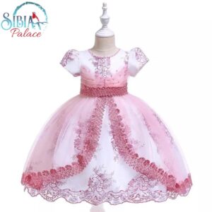 Sibia Palace Pink Princess Ball Gown Flower Girl Birthday Dress Frock