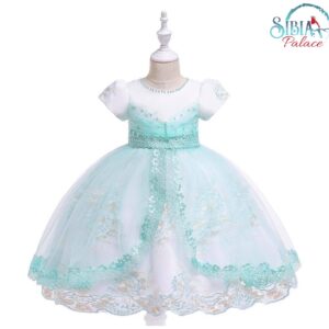 Sibia Palace Teal Princess Ball Gown Flower Girl Birthday Dress Frock