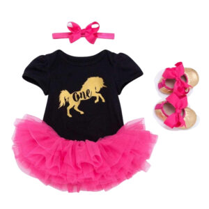 Sibia Rose Pink One Unicorn 1st Birthday Cake Smash Outfit Dress Set