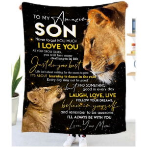 To My Amazing Son I Love You Letter Gift Blanket Throw Wrap From Mom