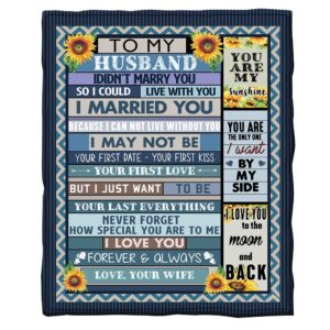 To My Husband I Love You Forever & Always Letter Gift Blanket From Wife