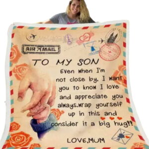 To My Son Love Mum Letter Gift Blanket Throw Hug Wrap By Sibia Palace