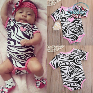 Sibia Palace Cute Baby Girl Zebra Print Romper